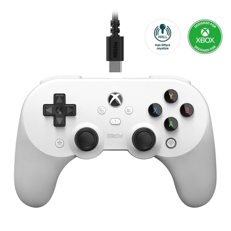 8BitDo Pro 2 Wired Gamepad White Xbox